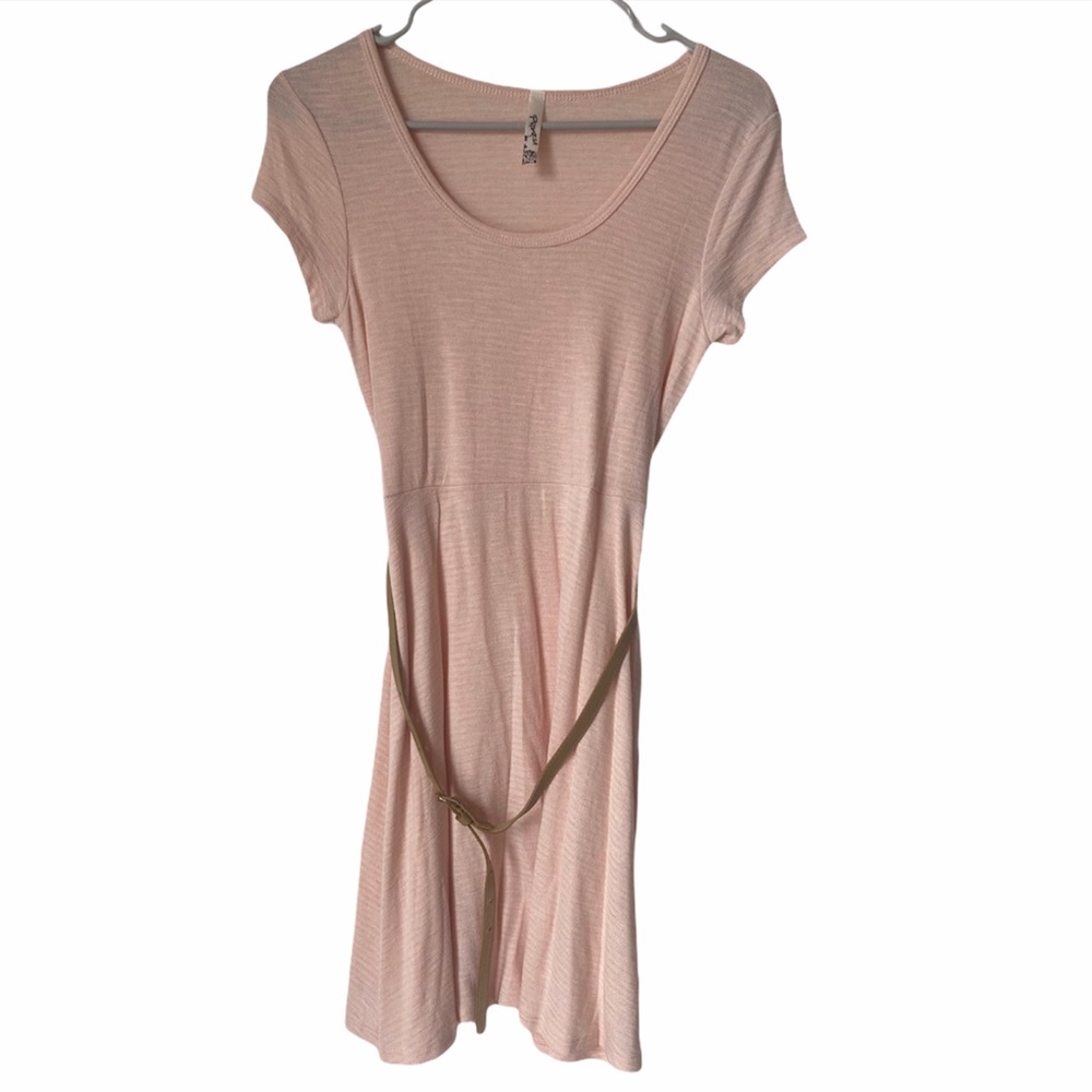 Promesa Pink Short Sleeve Dress w Belt NWOT